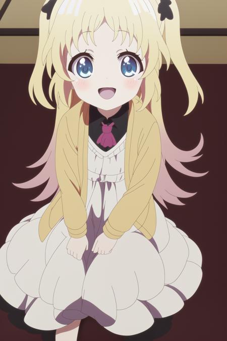 <lora:Ryuuou no Oshigoto!_charlotte izoard:0.8> charlotte izoard, ((main dress style)), child, 1girl, smile, 8k, masterpiece, absurdres, anime, screencap,