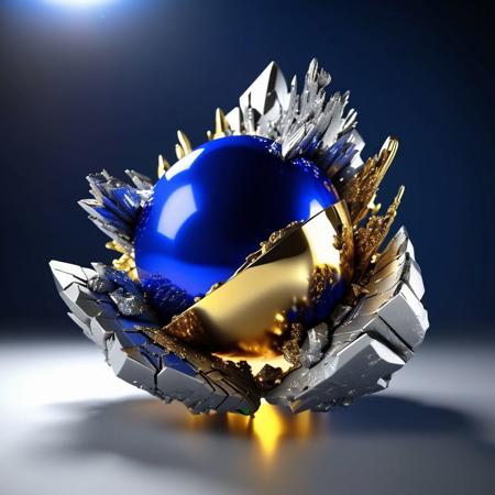 Samarium-Cobalt colliding with rhodium gold in 3d print .Ultra High Definition 64K, Detailed and Intricate, Digital Art, Photo, Realistic, Cinematic, Studio Lighting, Beautiful Lighting