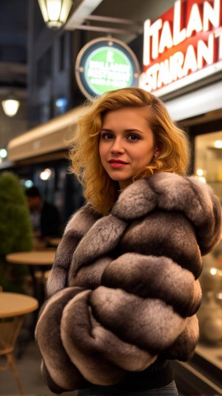 FLUX Cropped Hooded Chinchilla Fur Jacket V1