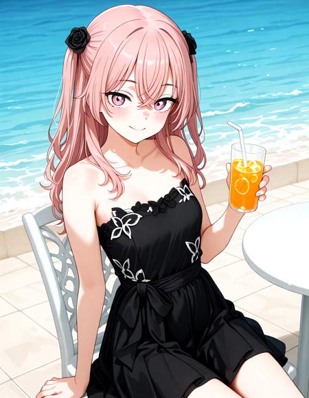 Butterfly Appliqué Black Silk Chiffon Party Dress - Illu v1.0