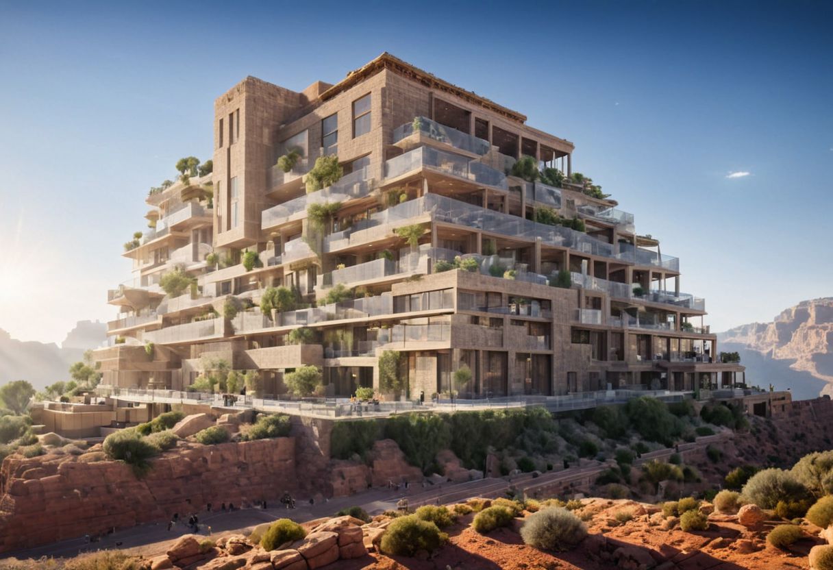 (The colonial city of the future, in the mist-filled Grand Canyon, on an unknown Earth-like planet, 2 moon on sky, Spaceship flight connects colonies:1.3), (Richard Meier:1.2), (Mario Botta:1.3), (avant-garde, future, reality, science fiction, photorealistic), (modern architecture:1.2), 
(Large Files, Ultra Realistic, 8K, 16k, FHD, HD, VFX, Perfect, Photography, composition, Architecture Sales Photography, Architecture Competition, Ultra High Resolution, Cinematography, High Resolution Image:1.1), (dramatic lighting, direct sunlight, ray tracing, clear shadow:1.2),  (real landscape:1.1), (blurred background:1.0), (urban background, more_details) ,
ac_neg1, great lighting, clear, hillscastel, frames