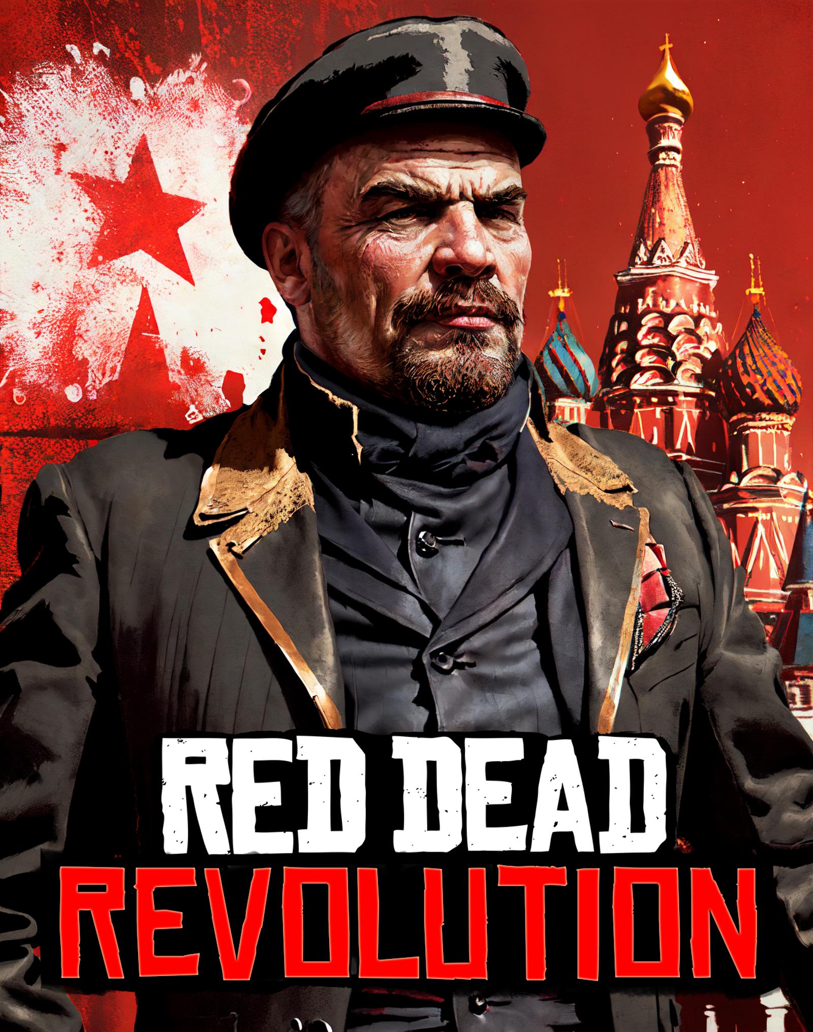 Red Dead Redemption 2 Game Poster Featuring a Man in a Hat and a Red Star.