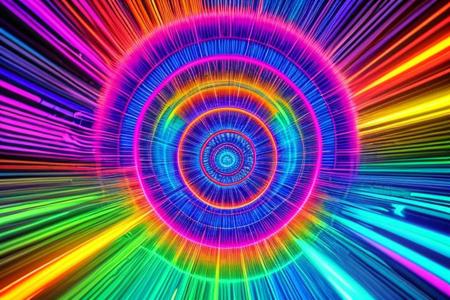 psychedelic style 3d style anime artwork, Experience a mesmerising raypunk person, vignette rendered through a glitch art abstraction, captured from a sweeping overhead view, bathed in hypnotising volumetric lighting - a visual delight reminiscent of retro-futurism and digital dissonance, . vibrant colors, swirling patterns, abstract forms, surreal, trippy,