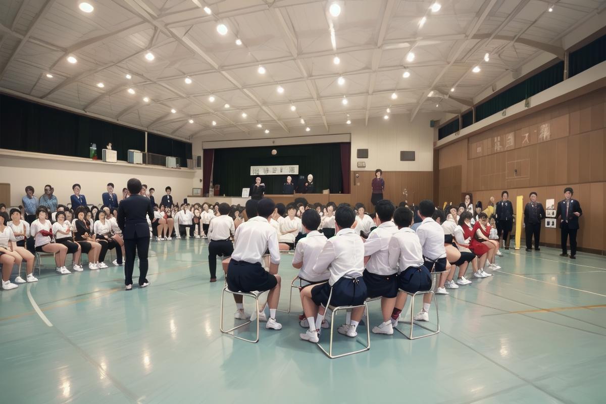 体育館 Japanese school gymnasium SD15 image by swingwings