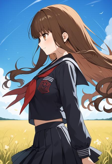 aahakuno, long hair, brown hair, brown eyes, breasts, school uniform, blue bowtie, brown jacket, long sleeves, pleated skirt, brown skirt, black pantyhose aahakuno, long hair, brown hair, brown eyes, breasts, black serafuku, black sailor collar, red neckerchief, sailor shirt, black shirt, long sleeves, pleated skirt, black skirt aahakuno, long hair, brown hair, ponytail, hair ribbon, visor cap, white headwear, brown eyes, breasts, one-piece swimsuit, sleeveless, bracelet