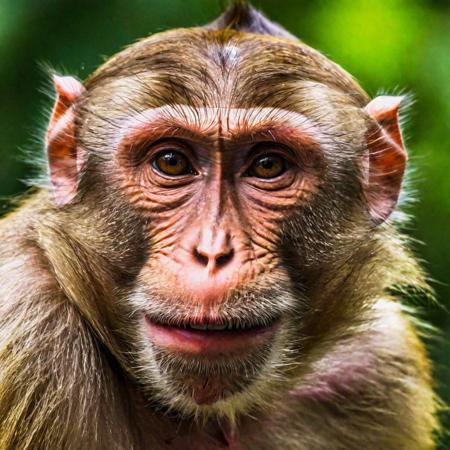 amateur cellphone photography macaque monkey with Trump's face (beard:0.5) . f8.0, samsung galaxy, noise, jpeg artefacts, poor lighting, low light, underexposed, high contrast