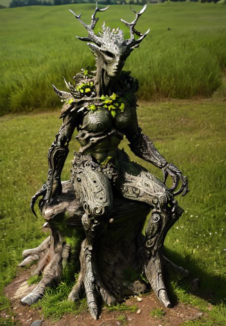 <lora:Spriggan:0.8>, Spriggan, sitting, the thinker, (masterpiece, best quality, absurdres, detailed, ultra-detailed:1.3), (highly detailed, high quality:1.3)