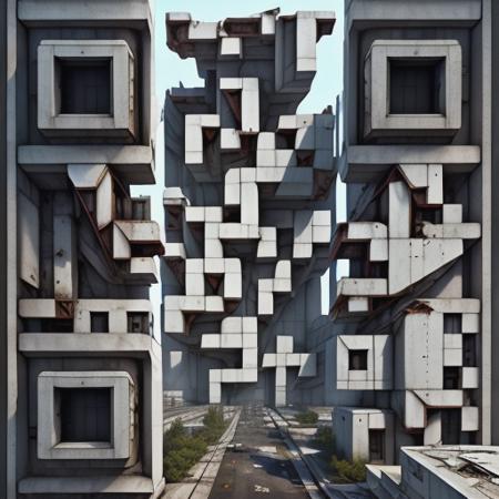 Logo for a design academy academy award winning painting of a symmetrical head-on centralized building white for large public spaces. minimalist white concrete architecture with some highly detailed science fiction details, rich colors, high contrast, moody dark background. trending on ArtStation. oil on canvas. award winning. dramatic. trending on artstation. high  for a design academy car driving through the streets of a cyberpunk abandoned city, destroyed buildings, brutalist architecture, hyper-realistic environment, Epic concept art, Octane render, 8k,