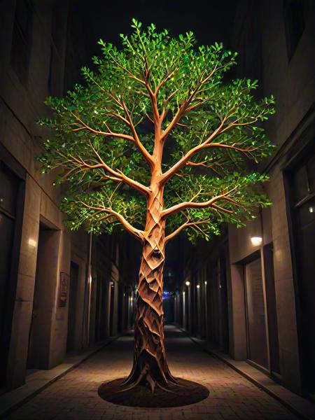 , (embedding:Smooth_Quality:1), A glowing neon sign in the shape of a tree, lighting up a dark alleyway.,
<lora:4steps wai-2Rectified-V140:1.0000000000000002> <lora:Polygon_Lora_XL:1.2>
