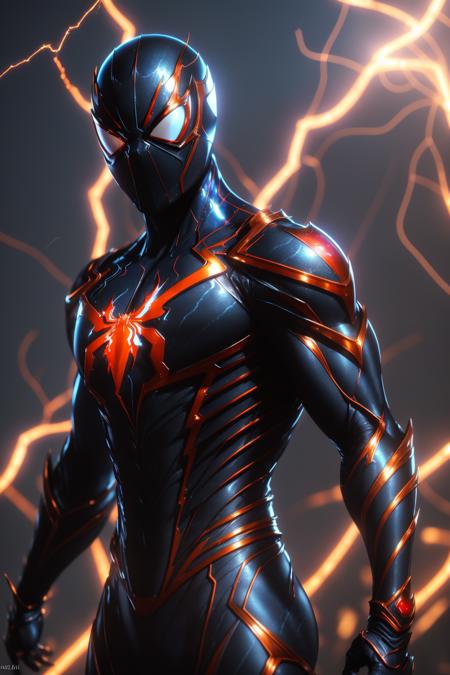 <lora:armored_spiderverse_v1:1>
masterpiece, best quality, intricate details, highly detailed raw photography, photorealistic, realistic art made by Posuka Demizu, volumetric lighting, volumetric shadows, cinematic light, 8k-perfect-arnold
armspiderverse, blue bodysuit, glowing eyes, helmet, spider web print, tokusatsu
((a magic portal to the underworld, lightning bolts, with fire in the background))