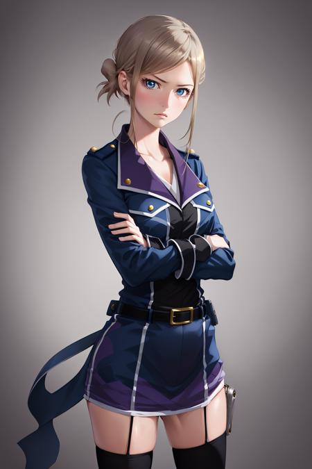 awashima seri blue eyes uniform thighhighs