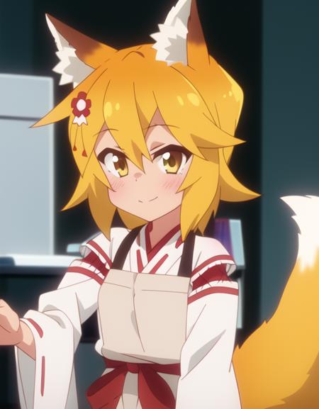 masterpiece, best quality, <lora:multisenk2-000004:1>, 1girl, senko-san miko, cute anime foxgirl, smile, closed mouth, 4k, 8k, masterpiece, ultra-detailed, ultra-realistic, detailed, absurdres, incredibly absurdres, small breasts, single golden foxtail, upper body, looking at viewer, facing viewer, (mimikaki), holding, holding a mimikaki