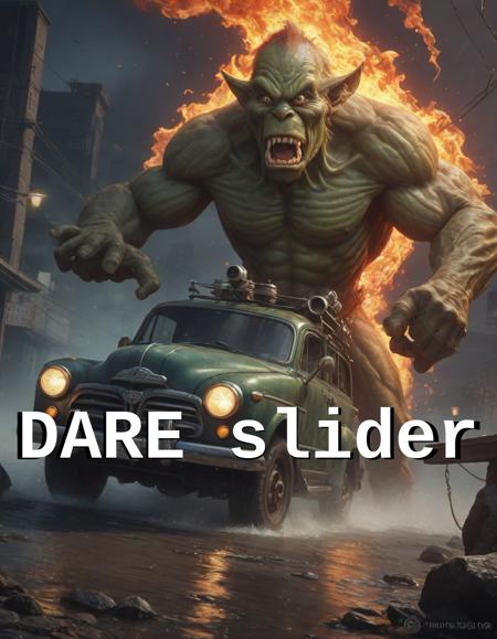 a car chase scene from a movie, goofy expression, moon elf, psychedelic trip, orc, bulging eyes
