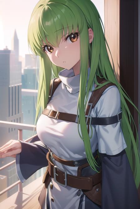 codegeasscc, <lyco:codegeasscc-lyco-nochekaiser:1>, 
cc, (brown eyes:1.5), green hair, long hair, straight hair,
BREAK straitjacket, (white straitjacket:1.5), wide sleeves, belt, black belt,
BREAK outdoors, city,
BREAK looking at viewer, (cowboy shot:1.5),
BREAK <lyco:GoodHands-beta2:1>, (masterpiece:1.2), best quality, high resolution, unity 8k wallpaper, (illustration:0.8), (beautiful detailed eyes:1.6), extremely detailed face, perfect lighting, extremely detailed CG, (perfect hands, perfect anatomy),