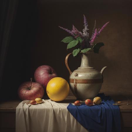 (masterpiece),(best quality),(still_life:1.3),no humans,simple background,old,realistic ,Rembrandt lights,
 8K, Ultra-HD,  hyper-realistic, vibrant, 8k, detailed, ultra detail, soothing tones, muted colors,
 <lora:KK_still_life_v2:0.8> 
Negative prompt: nsfw,EasyNegative,ng_deepnegative_v1_75t, (badhandv4:1.2),, nsfw,EasyNegative,ng_deepnegative_v1_75t, (badhandv4:1.2), (worst quality:2), (low quality:2), (normal quality:2), lowres, bad anatomy, bad hands, normal quality, ((monochrome)), ((grayscale)) watermark,
Steps: 50, Sampler: DPM++ 2M Karras, CFG scale: 7, Seed: 2501968000, Size: 512x512, Model hash: 4d91c4c217, Model: 6写实_lyriel_v15, Denoising strength: 0.6, Clip skip: 2, ENSD: 31337, Hires upscale: 2, Hires upscaler: 4x-UltraMix_Balanced