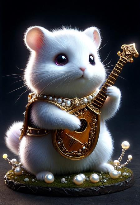 The sword plunges earthwards burying hilt-deep 'neath churned sod And armor plate shivers dully resonant as gauntlets loose their grip Pommel studded bright brass asterisk lying cold Hilt rag-doll limp where erstwhile warrior kneeled Arcthyril wards' eldritch phosphorescence fade Slow-dimming mote-star nova fading supernova Spell-force dissipated wan by increment Luminous blade etchmark of the heavens winks Out, great buckler falling board-sharp clang Shield rim bites hardpack adamantine mould The last breaths issue moist ephemerae tendrils Wreathe exhalations steam ghost grey ghost vapors Condensing mizzle shrouds noble profile marred By merciful oblivion final refuge granted Errant champion slumber deep peace of death Softer then when hero-king lies dreamt slumbrous in ivory repose Closing circuit chronicles tell unfinished Yet legend persists unbidden epically sung Through bard-song ballads troubadour's lute strings plucks Fame lives immortal, here dead Hamtaro Laid low, once mightiest of champions arrayed All valor concentrated compact vital kernel Heart ripped forth no sacrifice too costly to grant Great cause its full measure... 
(hamster, no_human), 
concept-art, digital, whimsy, dreamy, imaginative, eeriness, fantasy, 
best quality, masterpiece, aesthetic, intricate details, highly detailed, ultra-detailed, absurdres, unreal engine, octane rendering, vivid, vibrant, 
aidmaImageUpgrader, aidmamj6.1, 
Pearlum