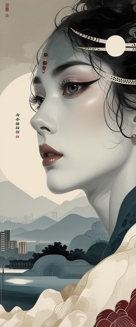 abstract, beautiful, strange, woman, night, city, wonderful