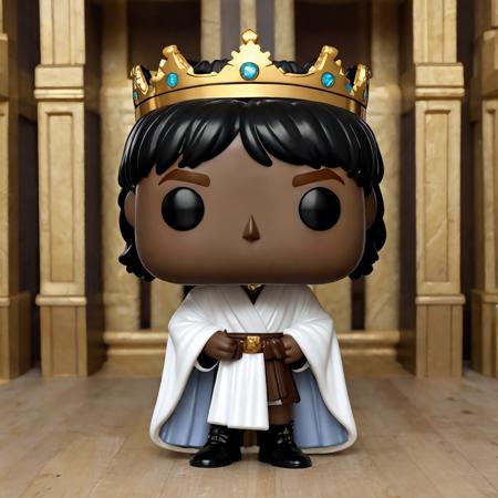 <lora:Funko Test:.7>, Funko, king, crown, robes, male, dark skin