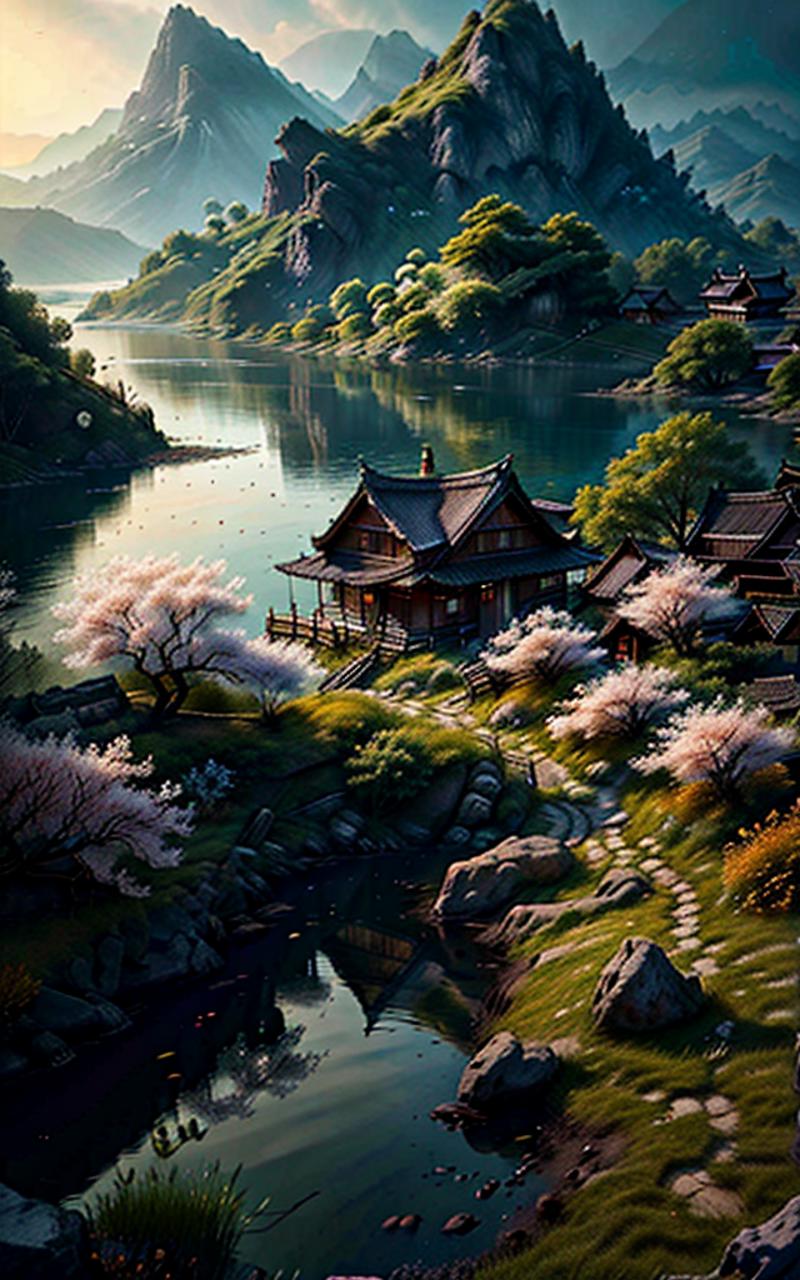 Ancient Chinese Scenery Background XL image by ronhong