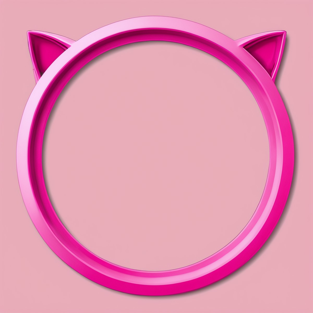 <lora:TokenFrame:1> tokenframe, empty round frame, white background, pink, cat ears on top of frame