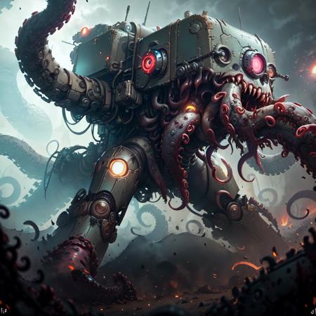 <lora:TentacleHorrorAI:.8> TentacleHorrorAI battle mech