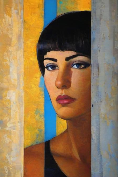 by Richard Burlet,(ajar, artstyle-cubist but extremely beautiful:1.4),(intricate details, masterpiece, best quality:1.4),in the style of nicola samori,
Comic book art,comic art,graphic novel illustration,looking at viewer,