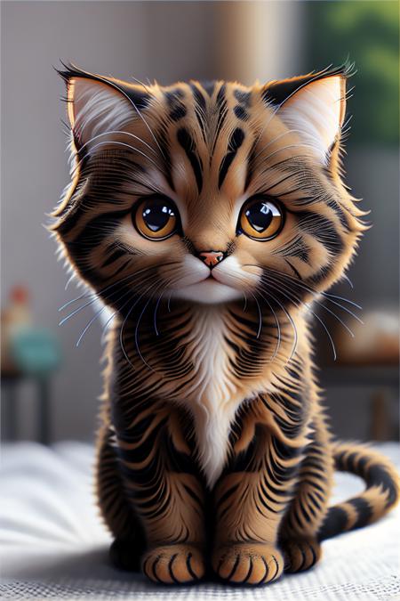 zhibi, chibi, cat, small cat, chibi cat, cute, looking at viewer, closed mouth, blurry, no humans, depth of field, blurry background, animal, cat, realistic, animal focus, whiskers <lora:ral-zhibi-sd15:1>