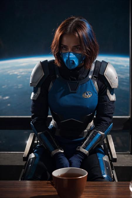 movie still, Titan sits at the table and drinks tea, space, hyperpunk scene with dark red and blue details, wide shot, epic
<lora:epiCRealLife:1>
<lora:epiCRealismHelper:1>