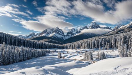 ((masterpiece:1.4,best quality)), cloud,   outdoors
(snowy mountains), spring glade, scenery, sky,
(noon:1.4), high detail, abundant, 8k, high detail, wallpaper