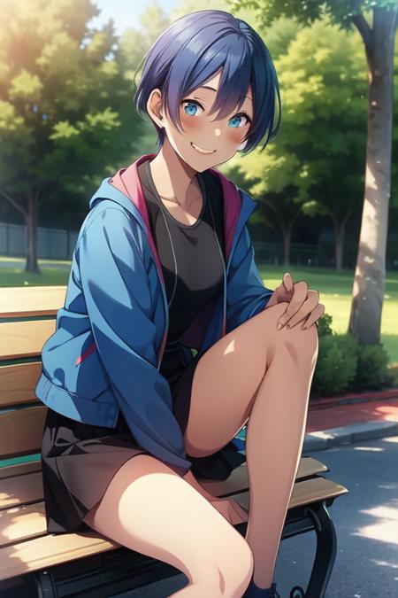masterpiece, best quality, 1girl, solo, CHIHIRO, pixie cut, blue hair, blue eyes, blue jacket, black shirt, black skirt, evil smile, teeth mouth, sitting, outdoors, sitting on a bench, masterpiece, best quality, 1girl, solo, CHIHIRO, pixie cut, blue hair, blue eyes, ((all nude:1.4)), ((tan line, one-piece-swimware tan)), evil smile, teeth mouth, sitting, outdoors, sitting on a bench, masterpiece, best quality, 1girl, solo, CHIHIRO, pixie cut, blue hair, blue eyes, ((White one-piece swimsuit with no fabric in the crotch area:1.4)), evil smile, teeth mouth, sitting, outdoors, spread her legs wide, crotchless panty, pulled shirt, showed bra, see-through sexy tight brassiere, lift up skirt to show panties, sitting on a bench whith a dildo inserted, dildo pussy inserted, dildo riding, nipples, erect nipples, covered nipples, perfect pussy, pussy juice, uncensored, masterpiece,best quality,1girl, solo, CHIHIRO, pixie cut, gray hair, ((black bra, Short gym pants with no fabric in the crotch area)), evil smile, teeth mouth, book, sitting, outdoors, spread her legs wide, crotchless panty, pulled shirt, showed bra, see-through sexy tight brassiere, lift up skirt to show panties, sitting on a bench whith a dildo inserted, dildo pussy inserted, dildo riding, nipples, erect nipples, covered nipples, perfect pussy, pussy juice, uncensored, masterpiece,best quality,1girl, solo, CHIHIRO, pixie cut, gray hair, ((blue jacket)), ((black bra, Short gym pants with no fabric in the crotch area:1.4)), evil smile, teeth mouth,