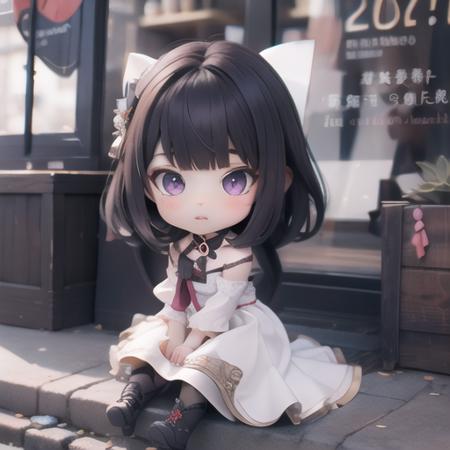 <lora:raiden_shogun-chibi1.5v2:1> chibi, <lora:anya1.5v2.1:0.5>anyaï¼1Female child,white dress