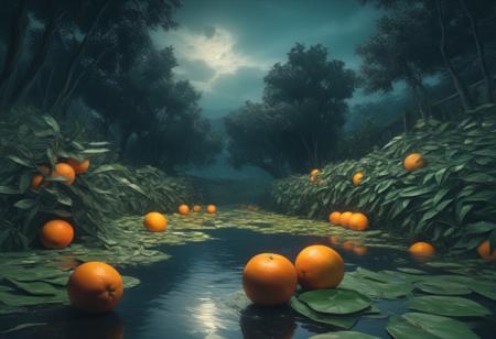 an oil painting of combine to make one beautiful unique scene, A beautiful image of oranges. The oranges are surrounded by lush green leaves and small branches, and the design is rich in detail, with naturalistic colors and soft, painterly textures. The oranges are bright with hints of natural shading, and the leaves should be a deep, vibrant color. The overall composition should evoke a fresh, botanical feel, with oranges interspersed among the leaves and there is an italian town in the background
reflective light, bosstyle, HD, masterpiece, best quality, hyper detailed, ultra detailed (vibrant masterpiece, 32K, UHD, best resolution, perfect details, best quality, best details, best artist, sharp edges, detailed textures, atmospheric lighting, visually stunning, perfect composition, trending on behance), style of van gogh, starry night vibes, expressionism, gloomy, dark tones, unforgettable, dark fantasy, fantasy, emotional depth. (vibrant masterpiece, (8k1.5), UHD, very detailed, high-quality, best artist, sharp edges, detailed textures, atmospheric lighting, stunning visuals),ZZZ_Style