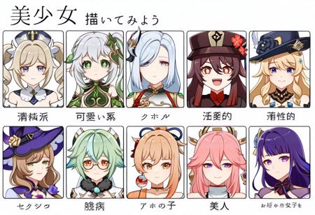 Let's Draw Pretty Girls Challenge - 10 girls template v1.0