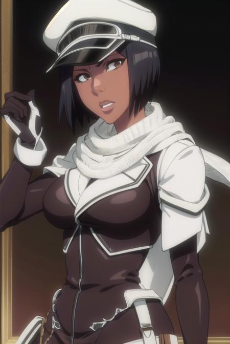 jackietristan, <lyco:jackietristan-lyco-nochekaiser:1>,
jackie tristan, short hair, black hair, dark skin, dark-skinned female, (brown eyes:1.5),
BREAK thighhighs, gloves, boots, goggles, goggles on head, hat, scarf, white scarf,
BREAK looking at viewer, full body,
BREAK outdoors,
BREAK <lyco:GoodHands-beta2:1>, (masterpiece:1.2), best quality, high resolution, unity 8k wallpaper, (illustration:0.8), (beautiful detailed eyes:1.6), extremely detailed face, perfect lighting, extremely detailed CG, (perfect hands, perfect anatomy),