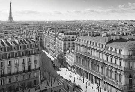 B&W, Paris city in 18th century (highly detailed:3), Establishing shot