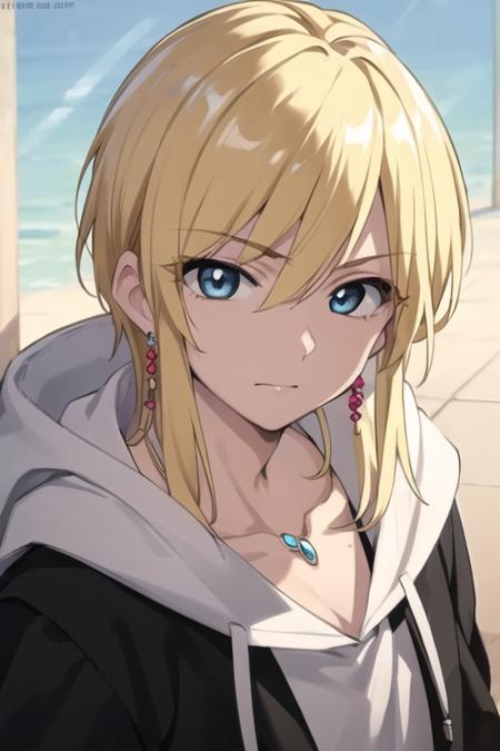 titus_alexius blonde hair jewelry blue eyes braid