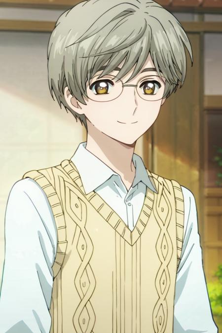 yukito tsukishiro,grey hair,brown eyes,glasses, yue,white hair,blue eyes, long hair,