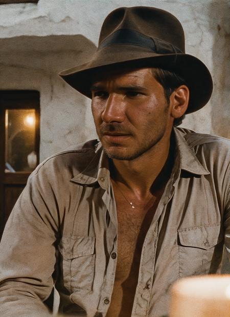 RAW photo, sksman, (high detailed skin:1.2), 8k uhd, dslr, soft lighting, high quality, film grain, Fujifilm XT3, <lyco:Indiana Jones:1.2>