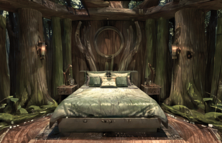 rivish style forest bedroom