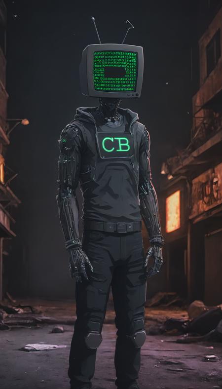 (cyberpunk style), 1man, (Codebullet), full body shot, cyberpunk clothing, male focus, cyberpunk, cyberpunk background, (extremely detailed cyberpunk background), extremely detailed background, extremely detailed Codebullet, cyberpunk body modification, cyberpunk 2077 body modification, ((neon city background)), cyberpunk suit, robot, science fiction, solo, full body, wires and cables, sharp focus, natural lighting, cyberpunk reimagined, neon lights, action pose, colorful, bright colors, science fiction, a dystopian cyberpunk city, neon, cyberpunk 2077, (cyberpunk 2077 cityscape), art by Masamune Shirow,masterpiece, best quality, official art, extremely detailed CG unity 8k wallpaper, detailed background, best quality, expressive eyes, perfect face, perfect eyes, perfect anatomy, extremely detailed eyes and face, looking at viewer, detailed background, detailed clothes, cinematic lighting, beautiful 8k, masterpiece, best quality, high quality, hdr, photography by cosmicwonder, high definition, symmetrical face, volumetric lighting, 24mm, 4k, DSLR, high quality, ultra realistic,