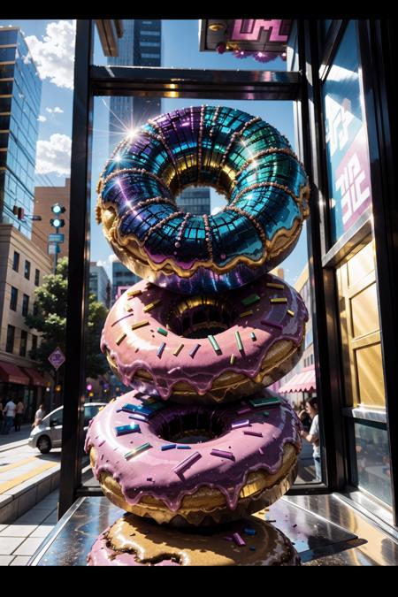 bismuth_texture, donut shop in a busy city plaza <lora:bismuth_texture_v2:0.6>, <lora:add_detail:0.25> <lora:realistic:0.25> <lora:ClothingAdjuster3:-0.25> <lora:waterVFX:0.25>