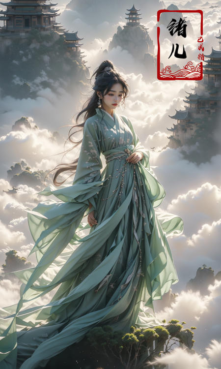 masterpiece, best quality, 32k uhd, Fairy in Cloudsabove clouds
green Hanfufull bodyPanorama
<lora:~Q?-NN-N Fairy in Clouds:0.9>