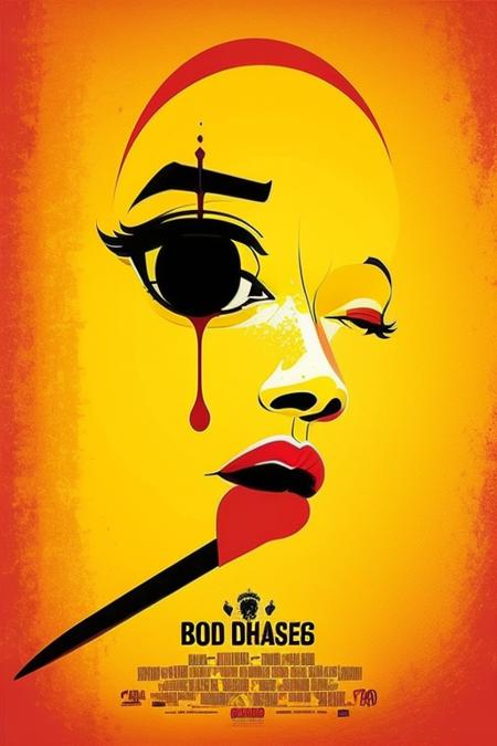 ((masterpiece)), best quality,
MinimalistPoster, 1girl face , yellow theme, english text, blood drip,sword,