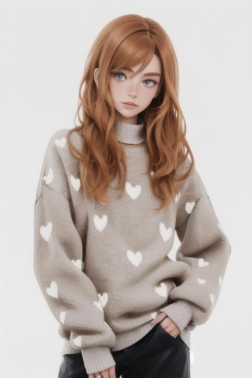 Heart Print Sweater image by WigwamAI