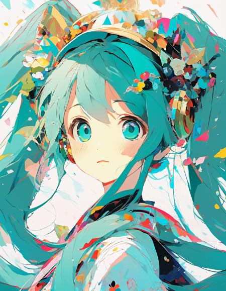 face focus, cute, masterpiece, best quality, 1girl, hatsune miku
