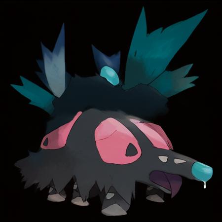<lora:pokemon_pony_xl:1.5>, Type: Flying, Type: Rock Egg Group: Human-Like On its back, it carries a shell that can withstand heavy blows from predators,On each of its four legs are Psychic-type symbols that glow when it uses its powers,The monster's tongue is barbed, aiding in the consumption of its preferred Muskox diet,The animal's shadow moves independently at times mimicking the creature's actions with a Pink outline,Its eyes flash with Teal sparks when it encounters a rival a warning signal before engaging in combat,Its eyes shed Gray tears believed to have healing properties for those who are pure of heart,It has a series of Copper stripes along its sides that pulsate when it's agitated,It has a patch of fur on its chest that shimmers with a Pink hue symbolizing its heart's purity,The animal's fur can stand on end and emit a Cyan light providing illumination in the darkest environments,The monster's saliva contains Steel enzymes, aiding in the digestion of its specialized diet, score_9, score_8_up, score_7_up, score_6_up, score_5_up, score_4_up.  Simple black background, (Masterpiece:1.3) (best quality:1.2) (high quality:1.1)