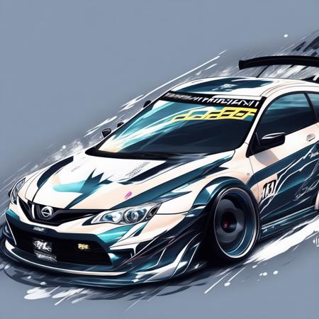 anime A Car, [Nissan|Toyota] Drift Spec, midnight (MidnightDrift style:1) <lora:djzMidnightDrift:0.8)