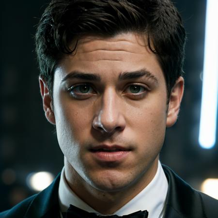 face portrait of davidhenrie person using a tuxedo, in blade runner, professional photography, high resolution, 4k, detailed photo,   <lora:davidhenrie_38250:1>