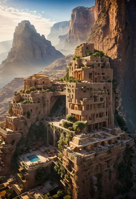 (The colonial city of the future, in the mist-filled Grand Canyon, on an unknown Earth-like planet, 2 moon on sky, Spaceship flight connects colonies, waterfulls:1.3), (Machu Picchu, a mountain settlement, incredibly spectacular:1.2), (Mario Botta:1.3), (avant-garde, future, reality, science fiction, photorealistic), (modern architecture:1.2), 
(Large Files, Ultra Realistic, 8K, 16k, FHD, HD, VFX, Perfect, Photography, composition, Architecture Sales Photography, Architecture Competition, Ultra High Resolution, Cinematography, High Resolution Image:1.1), (dramatic lighting, direct sunlight, ray tracing, clear shadow:1.2),  (real landscape:1.1), (blurred background:1.0), (urban background, more_details) ,
ac_neg1, great lighting, clear, hillscastel, extrusionbuilding, vertical