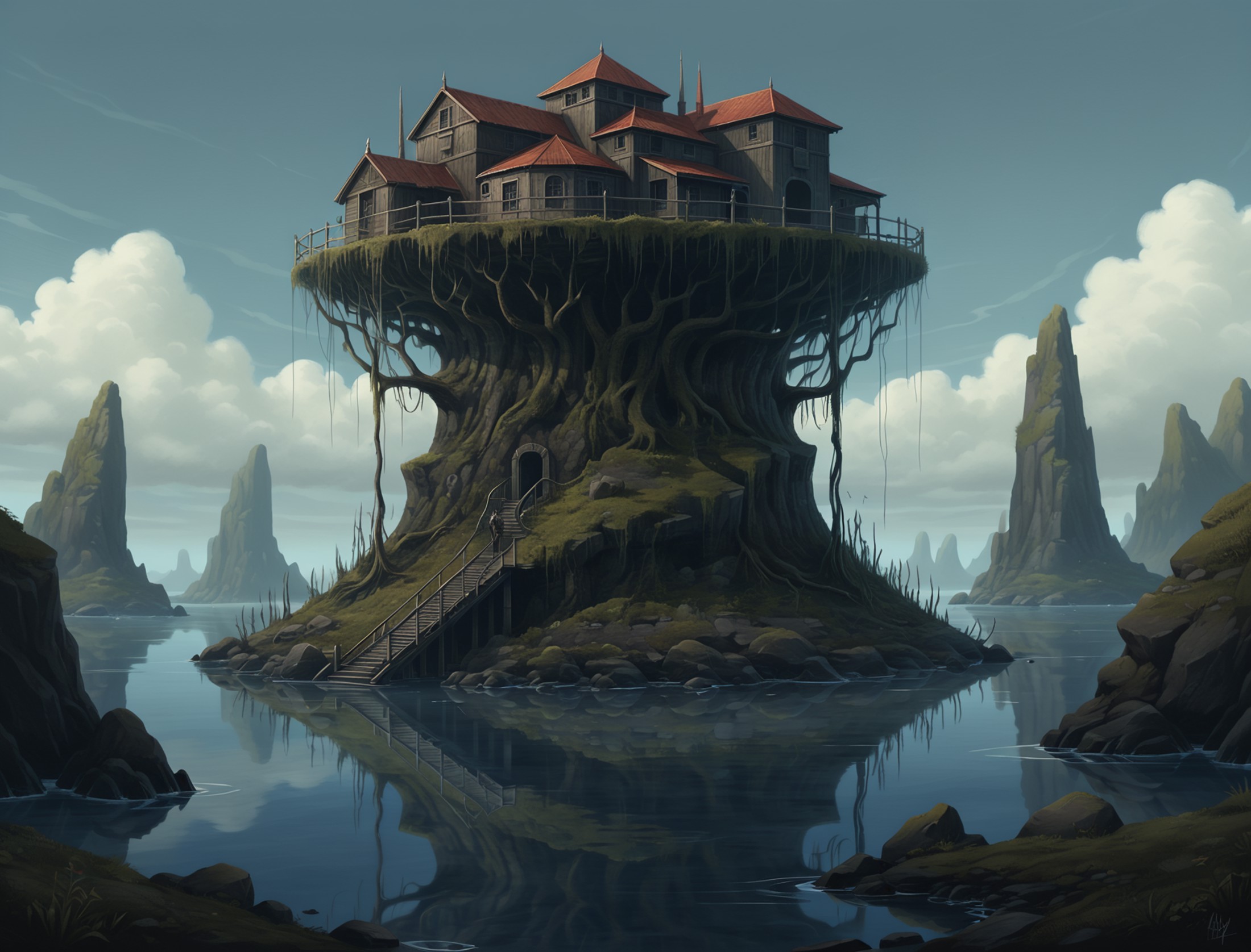 modern illustration of a dark fantasy location revenant's reef<lora:Aether_Illustration_SDXL_LoRA.safetensors:1>